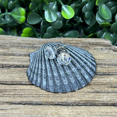 Clear Vintage Crystal Earrings on Sterling Silver Posts – 6mm Sparkle